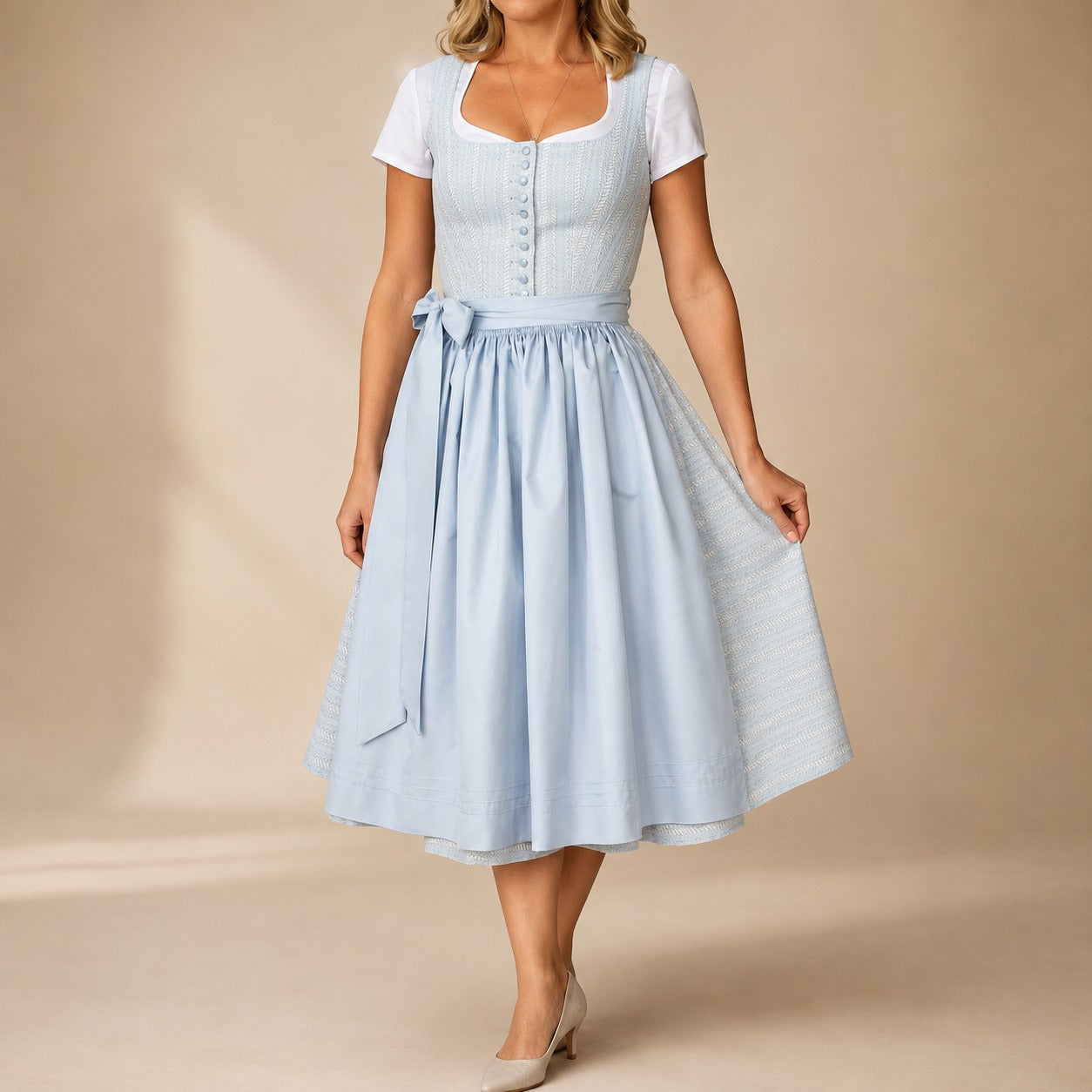 Damenkleid im traditionellen Oktoberfest-Stil mit verspielter Schleife - 11 - Atelier-Zofia