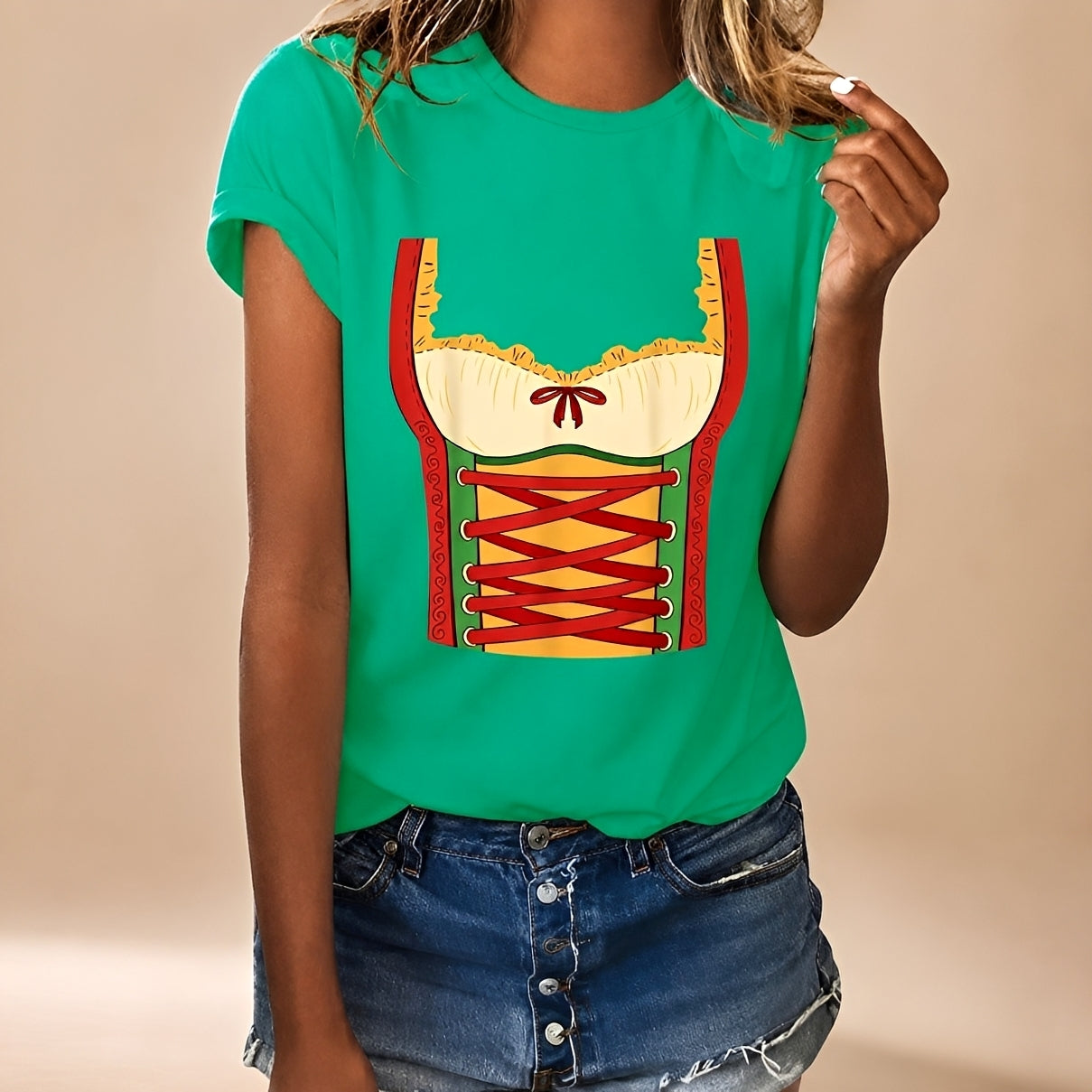 Lässiges Damen-T-Shirt im Oktoberfest-Design - J&B - 5 - Atelier-Zofia