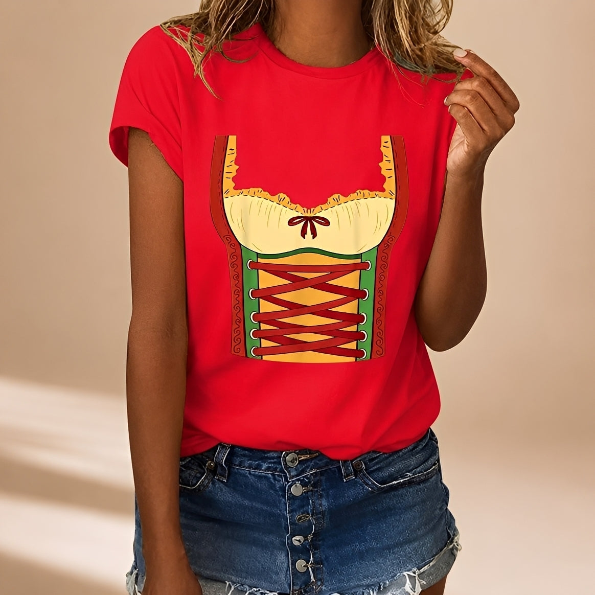 Lässiges Damen-T-Shirt im Oktoberfest-Design - J&B - 6 - Atelier-Zofia