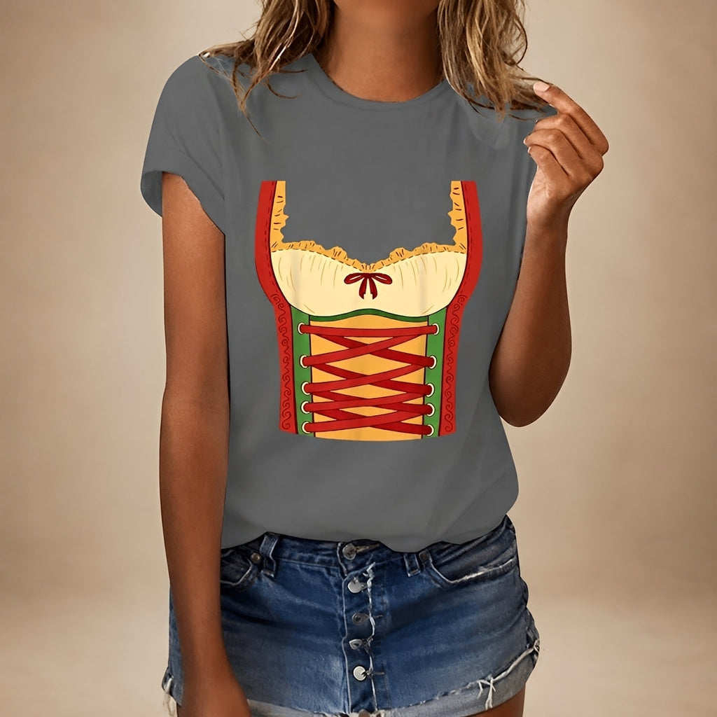 Lässiges Damen-T-Shirt im Oktoberfest-Design - J&B - 7 - Atelier-Zofia
