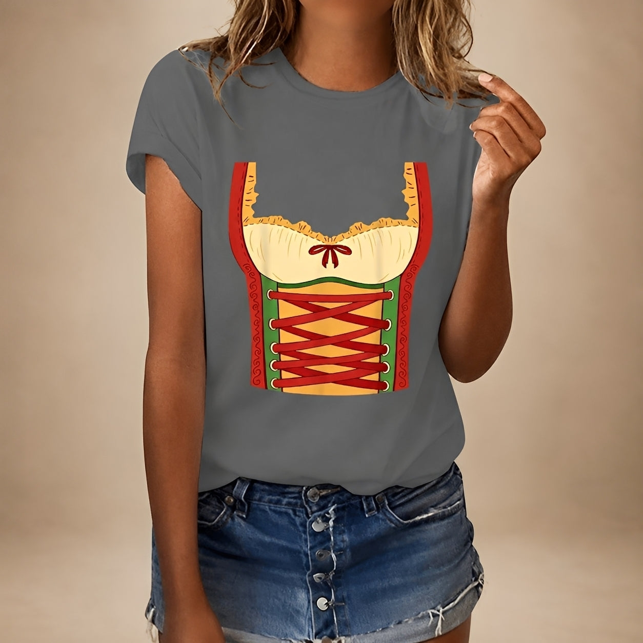 Lässiges Damen-T-Shirt im Oktoberfest-Design - J&B - 7 - Atelier-Zofia