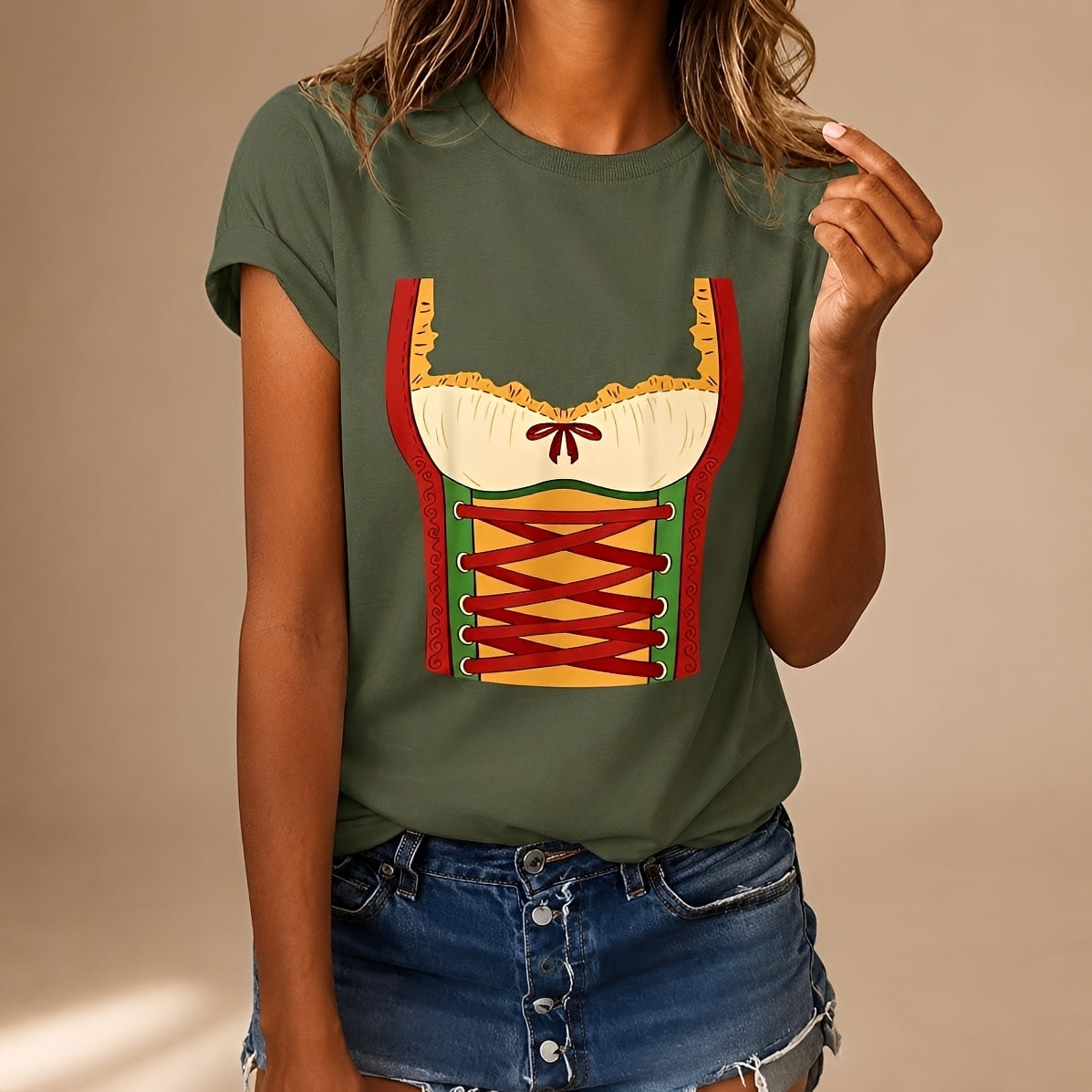Lässiges Damen-T-Shirt im Oktoberfest-Design - J&B - 8 - Atelier-Zofia