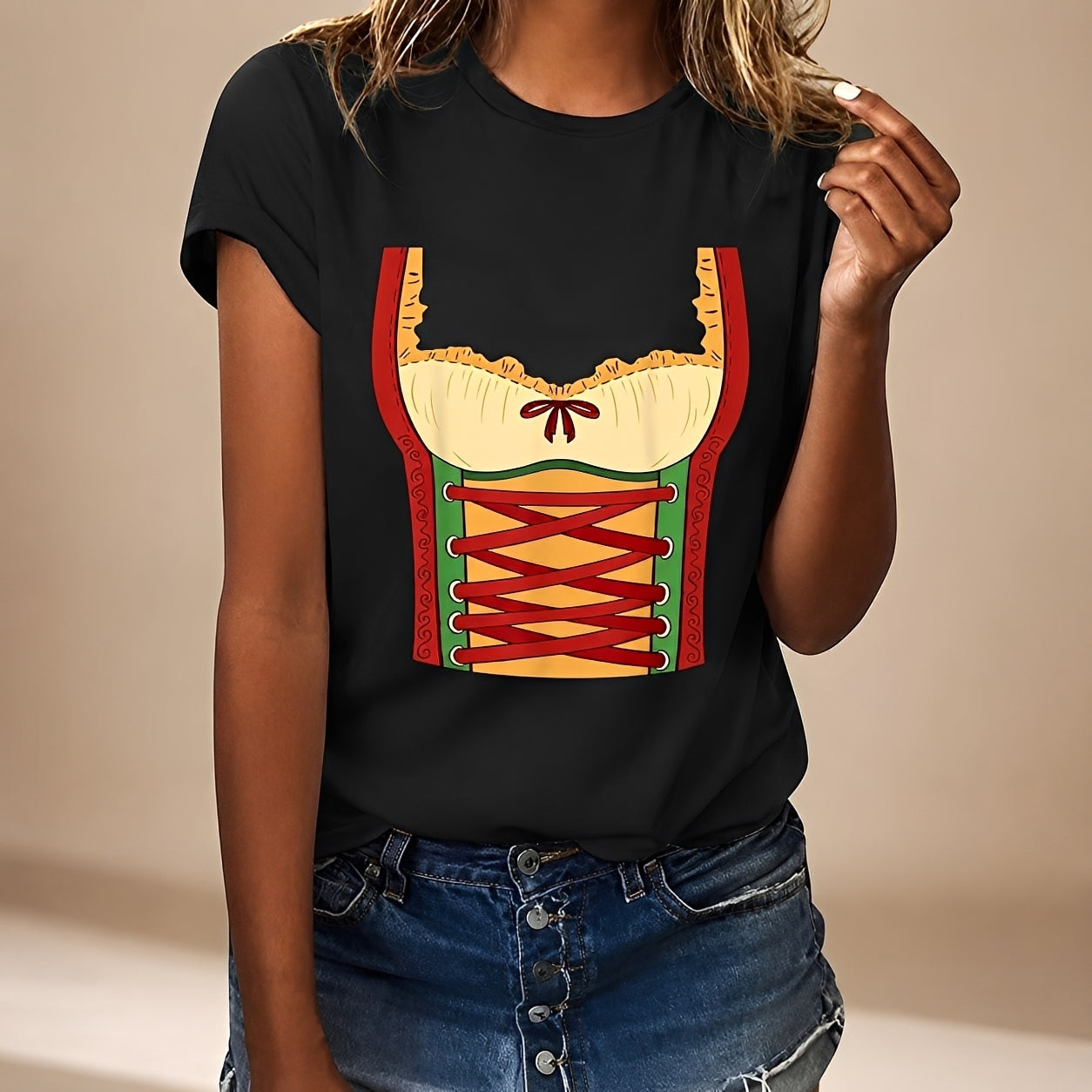 Lässiges Damen-T-Shirt im Oktoberfest-Design - J&B - 9 - Atelier-Zofia