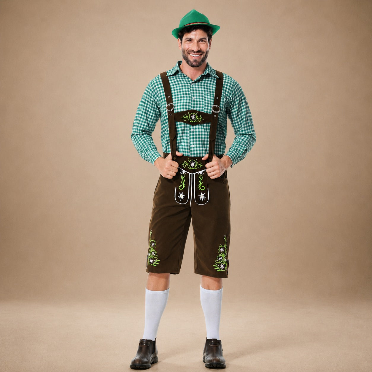 Elegante Herren Lederhosen im Oktoberfest-Stil – Authentische Stickereien von J&B - 4 - Atelier-Zofia