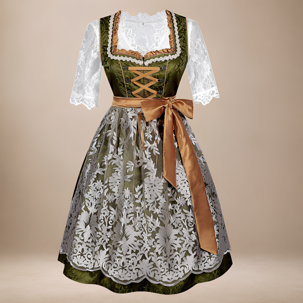 Dirndl Damen | Taillierte Passform mit Spitzenärmeln und Schleifenakzent | A&Z - 4 - Atelier-Zofia