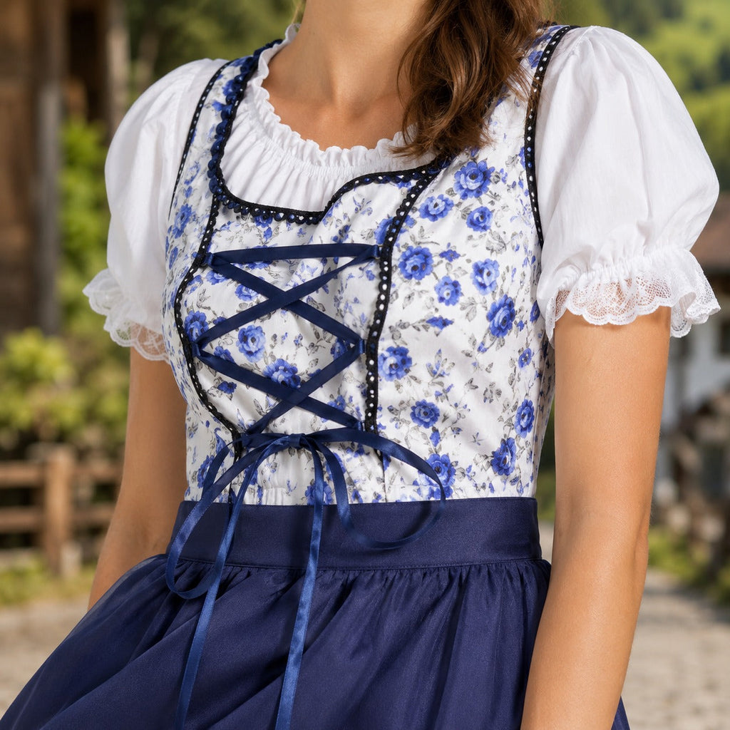 Dirndl Damen mit floralem Muster und Schnürung | A&Z - 3 - Atelier-Zofia