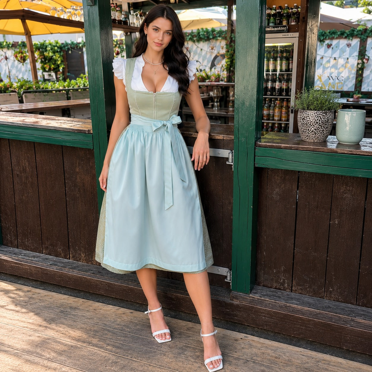 Dirndl Damen mit Rüschenärmeln und taillierter Silhouette | A&Z - 1 - Atelier-Zofia