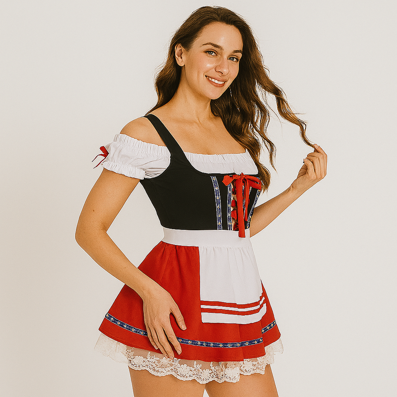 Dirndl Damen mit schulterfreien Ärmeln und weitem Rock | A&Z - 2 - Atelier-Zofia