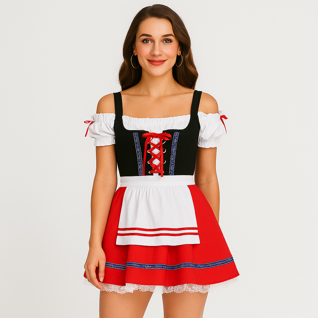 Dirndl Damen mit schulterfreien Ärmeln und weitem Rock | A&Z - 3 - Atelier-Zofia