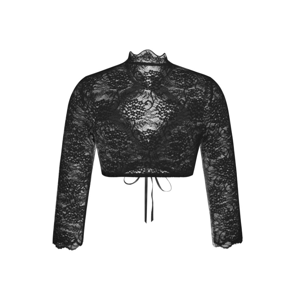 Spitzenbluse Damen mit kurzem Schnitt und Bindeband | A&Z - 4 - Atelier-Zofia