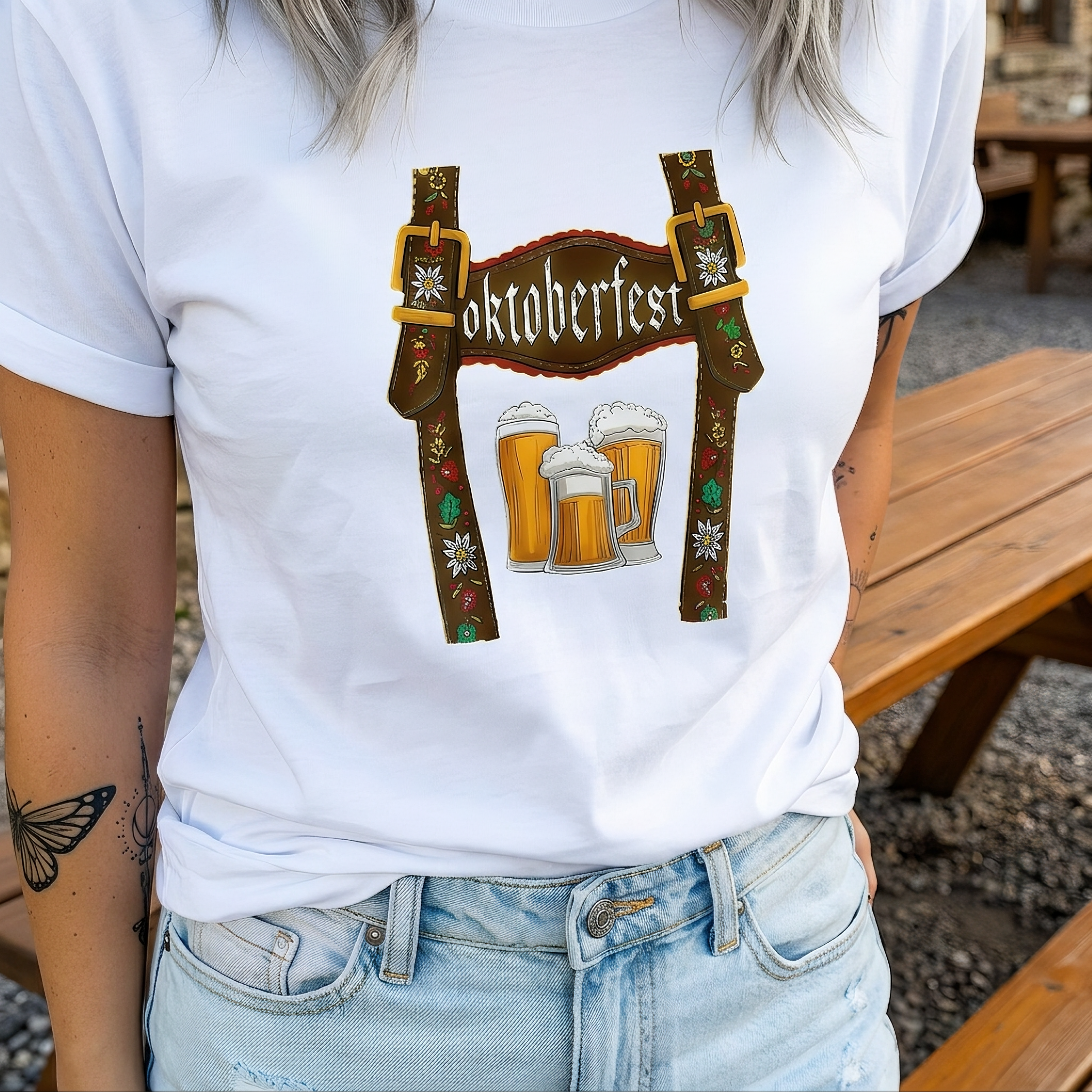 T-Shirt Damen mit Oktoberfest-Motiv und eleganten Trägern | A&Z - 3 - Atelier-Zofia