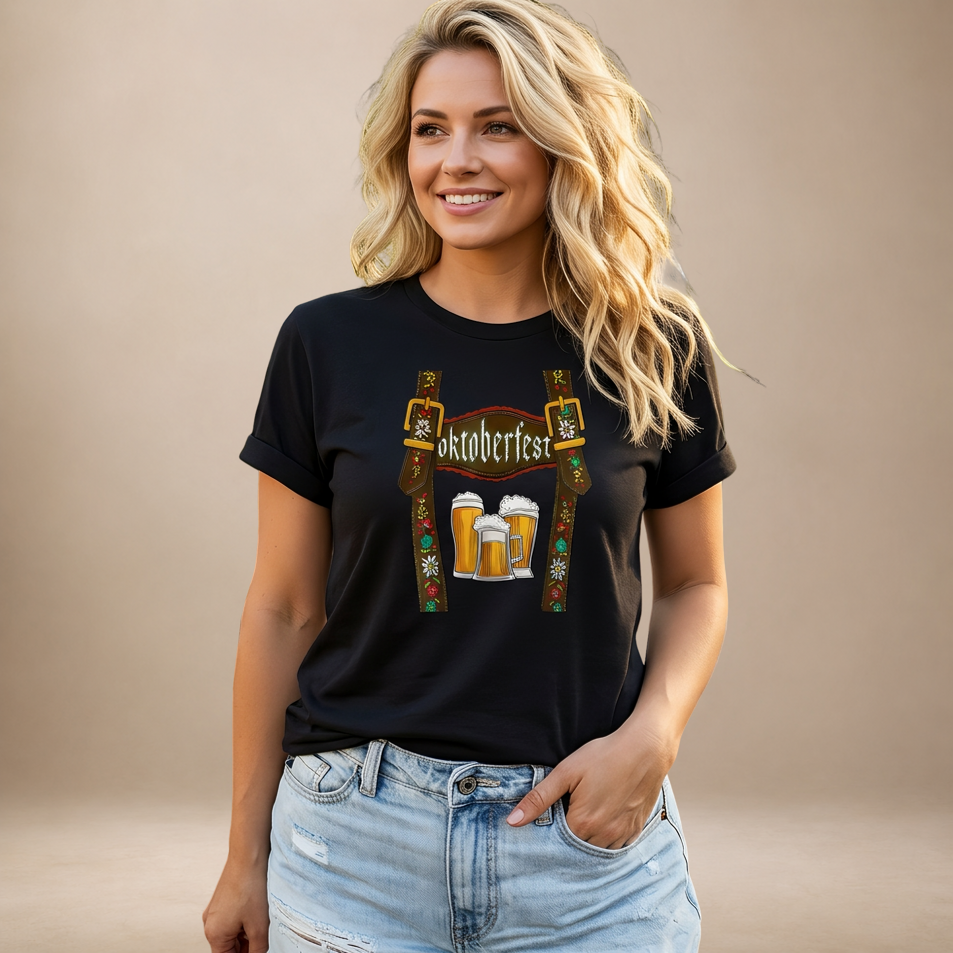 T-Shirt Damen mit Oktoberfest-Motiv und eleganten Trägern | A&Z - 6 - Atelier-Zofia