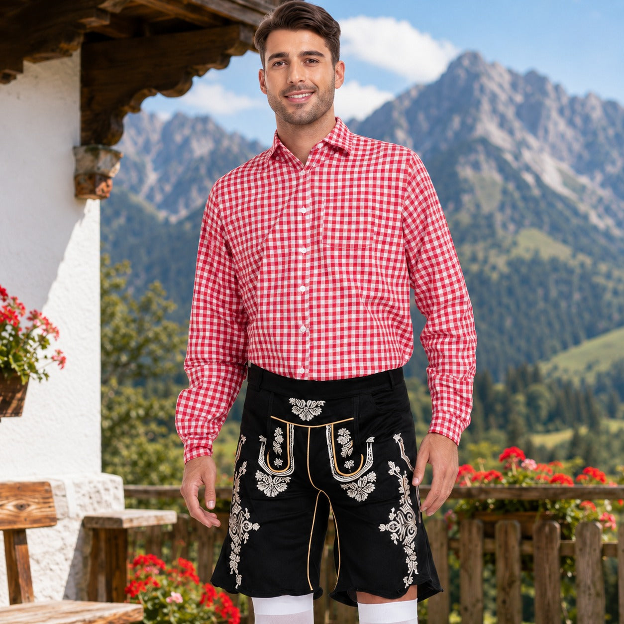 Kariertes Hemd Herren mit Trachtenhose | A&Z - 3 - Atelier-Zofia