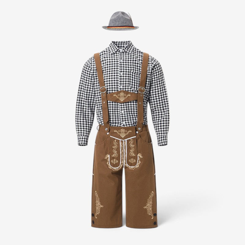 Traditionelles Herren Trachten-Set mit kariertem Hemd und Shorts | A&Z - 1 - Atelier-Zofia
