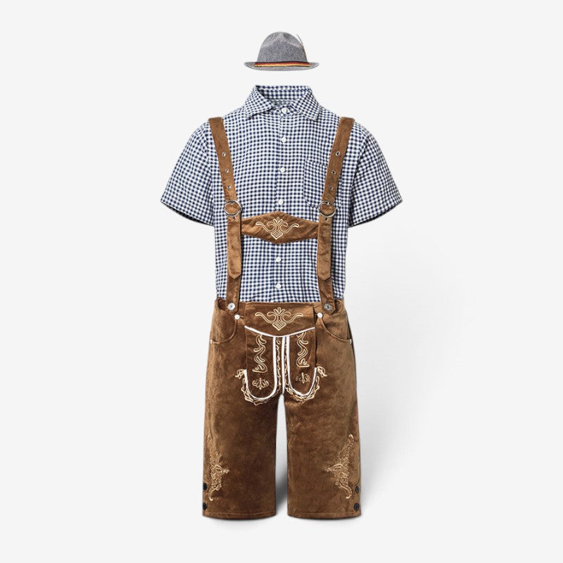 Traditionelles Herren Trachten-Set mit kariertem Hemd und Shorts | A&Z - 2 - Atelier-Zofia