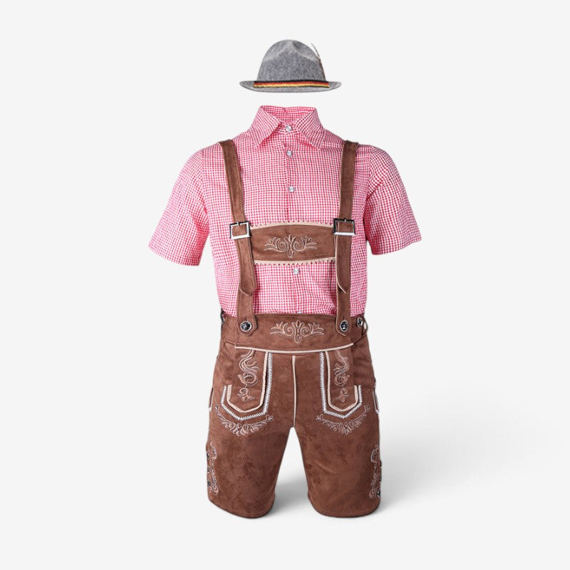 Traditionelles Herren Trachten-Set mit kariertem Hemd und Shorts | A&Z - 3 - Atelier-Zofia