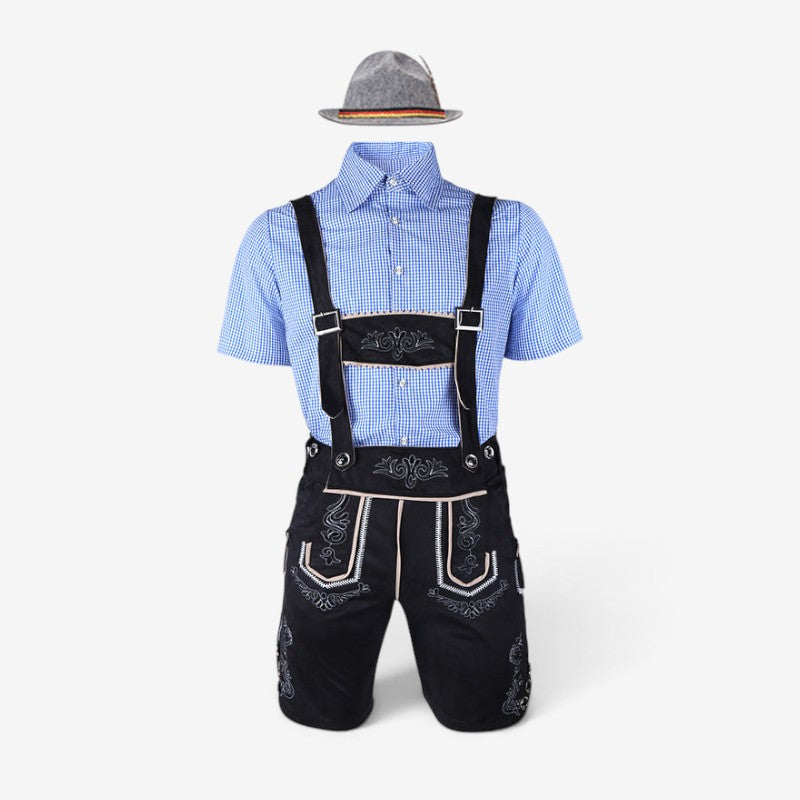 Traditionelles Herren Trachten-Set mit kariertem Hemd und Shorts | A&Z - 4 - Atelier-Zofia