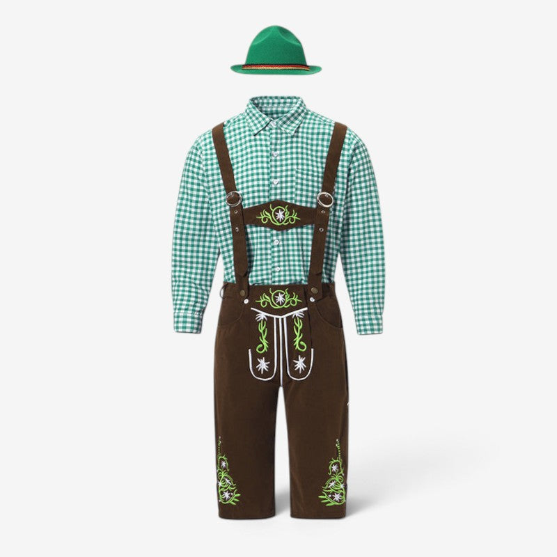 Traditionelles Herren Trachten-Set mit kariertem Hemd und Shorts | A&Z - 5 - Atelier-Zofia