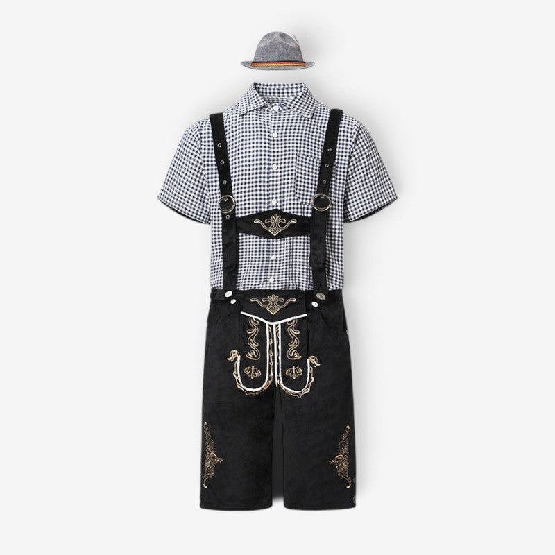 Traditionelles Herren Trachten-Set mit kariertem Hemd und Shorts | A&Z - 6 - Atelier-Zofia