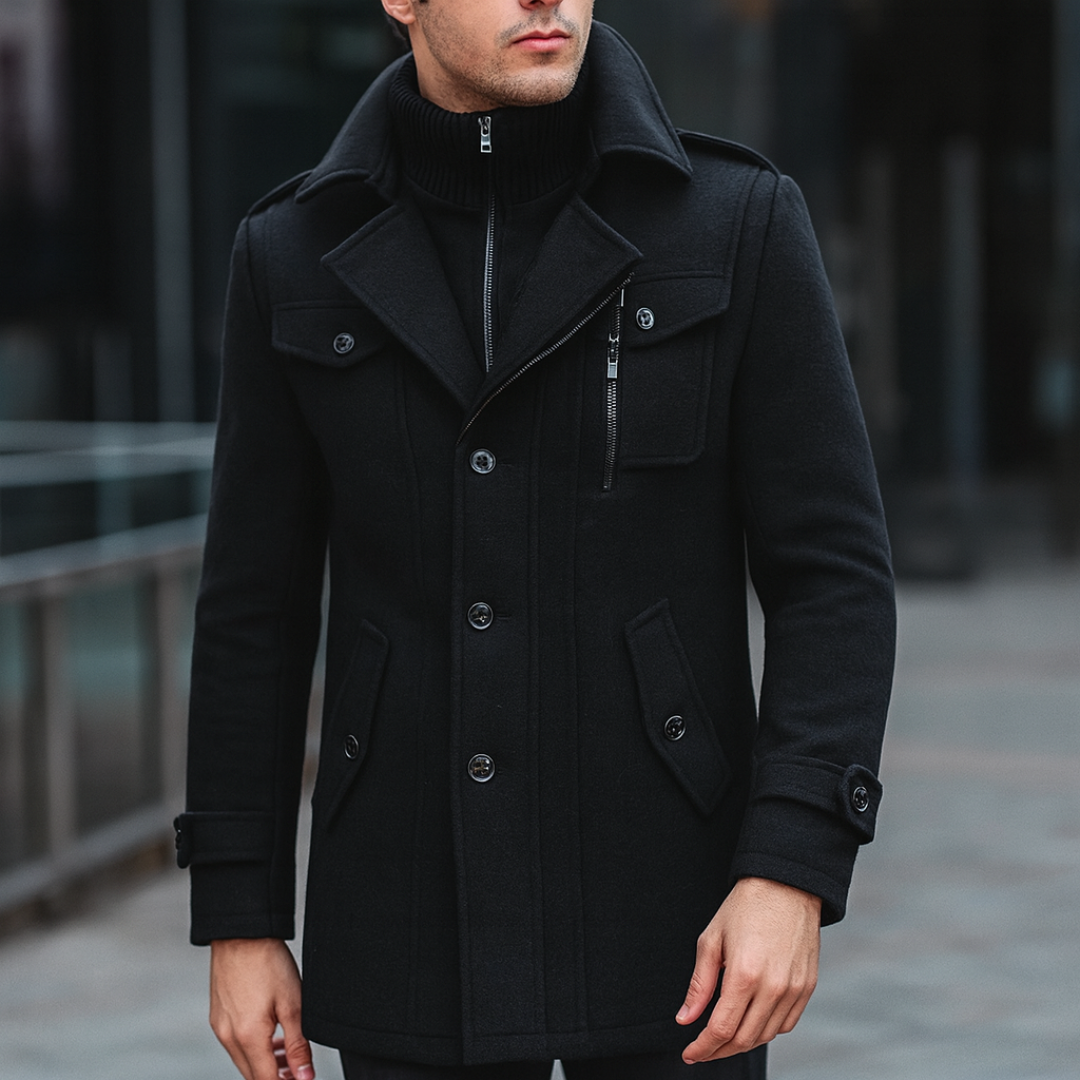 Herren Peacoat mit taillierter Passform und modernem Kragen | A&Z - 1 - Atelier-Zofia