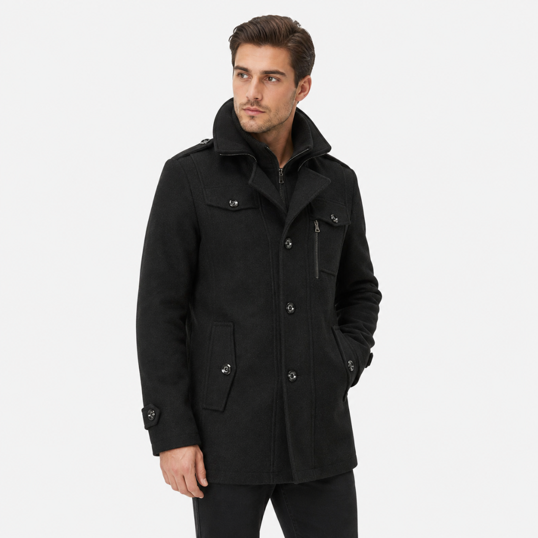 Herren Peacoat mit taillierter Passform und modernem Kragen | A&Z - 3 - Atelier-Zofia