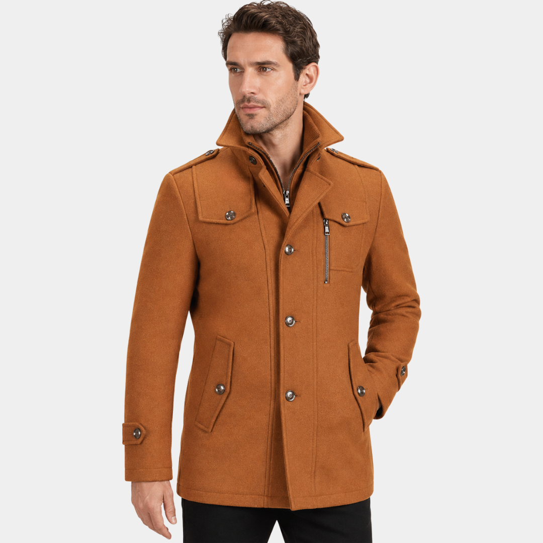 Herren Peacoat mit taillierter Passform und modernem Kragen | A&Z - 4 - Atelier-Zofia