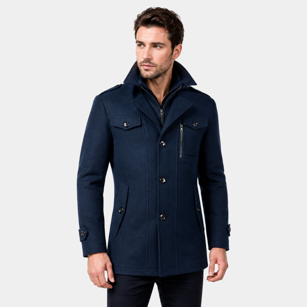Herren Peacoat mit taillierter Passform und modernem Kragen | A&Z - 5 - Atelier-Zofia