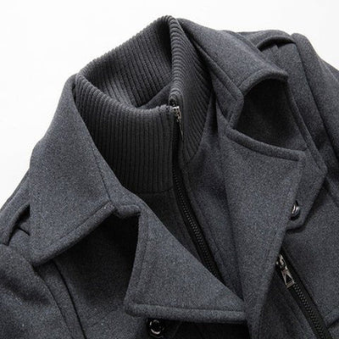 Herren Peacoat mit taillierter Passform und modernem Kragen | A&Z - 10 - Atelier-Zofia