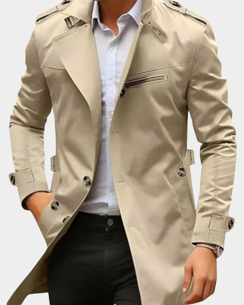 Herren Trenchcoat mit taillierter Silhouette und praktischen Details | A&Z - 1 - Atelier-Zofia