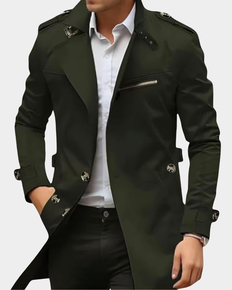 Herren Trenchcoat mit taillierter Silhouette und praktischen Details | A&Z - 2 - Atelier-Zofia