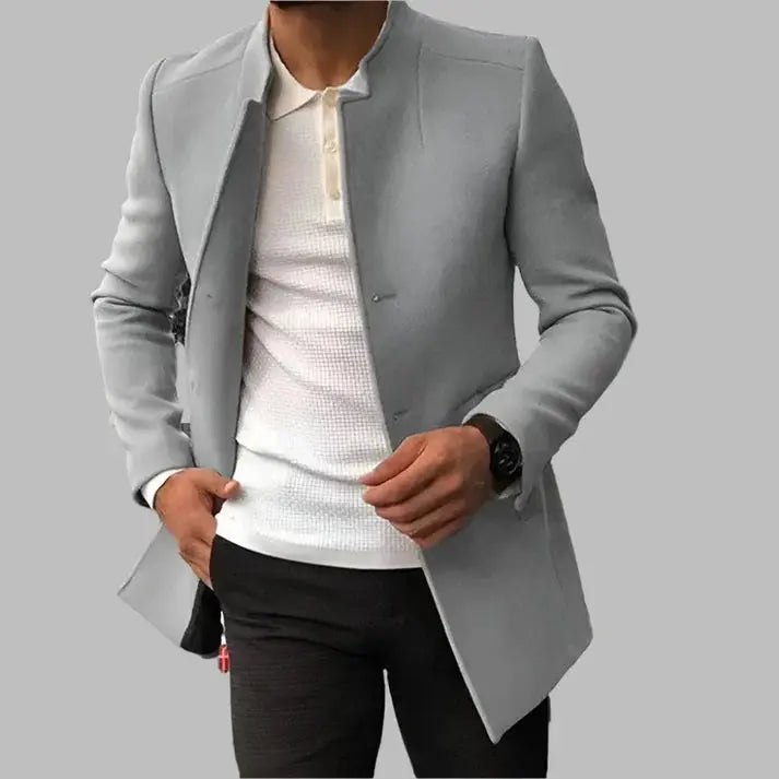 Moderne Herrenjacke mit Stehkragen und tailliertem Schnitt | A&B - 3 - Annoboutique