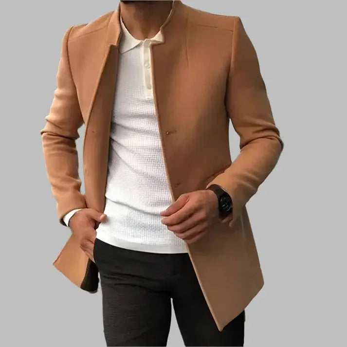 Moderne Herrenjacke mit Stehkragen und tailliertem Schnitt | A&B - 4 - Annoboutique
