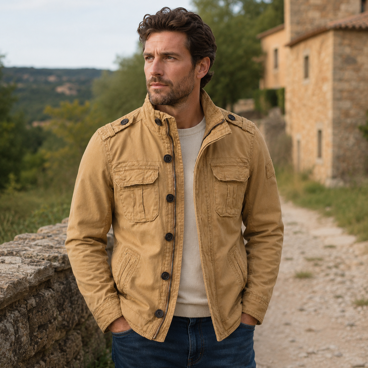 Herren Utility-Jacke mit praktischen Taschen und modischer Passform | A&Z - 14 - Atelier-Zofia