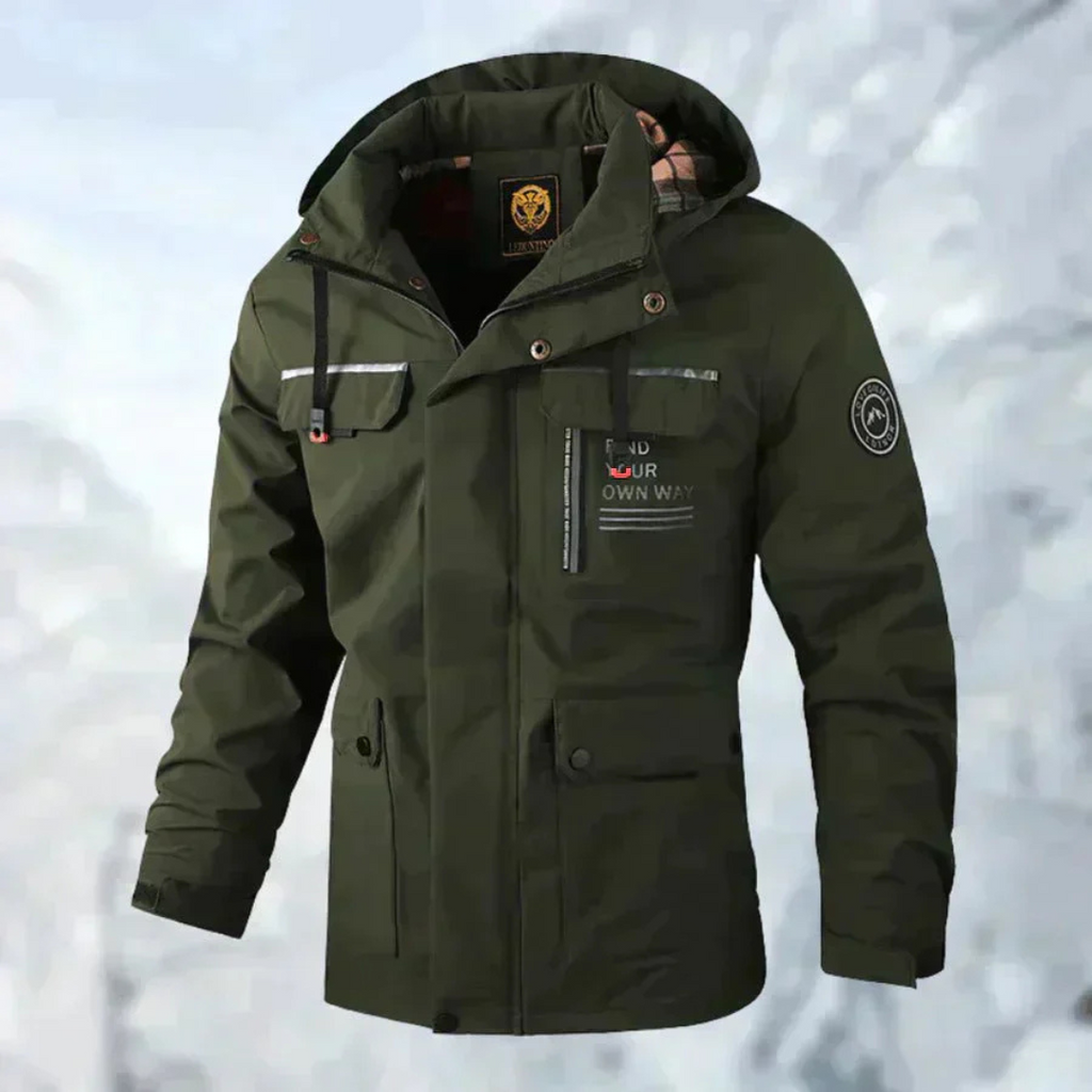 Herren Winterjacke mit abnehmbarer Kapuze und praktischen Taschen | A&Z - 7 - Atelier-Zofia