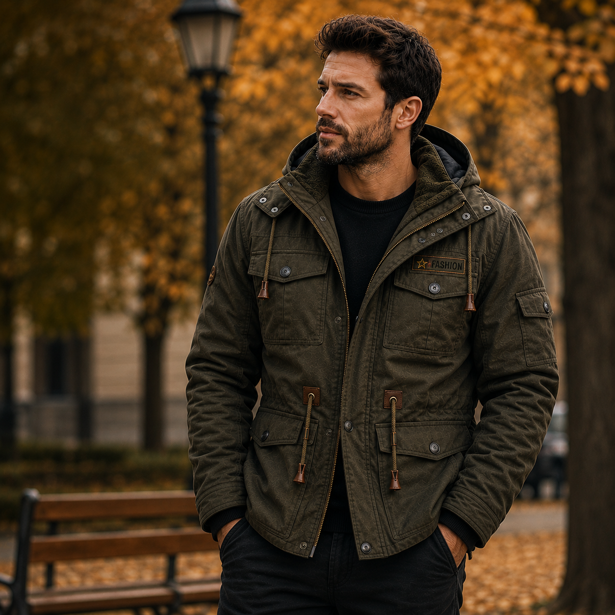 Herrenjacke mit praktischen Taschen und kuscheligem Futter | A&Z - 6 - Atelier-Zofia