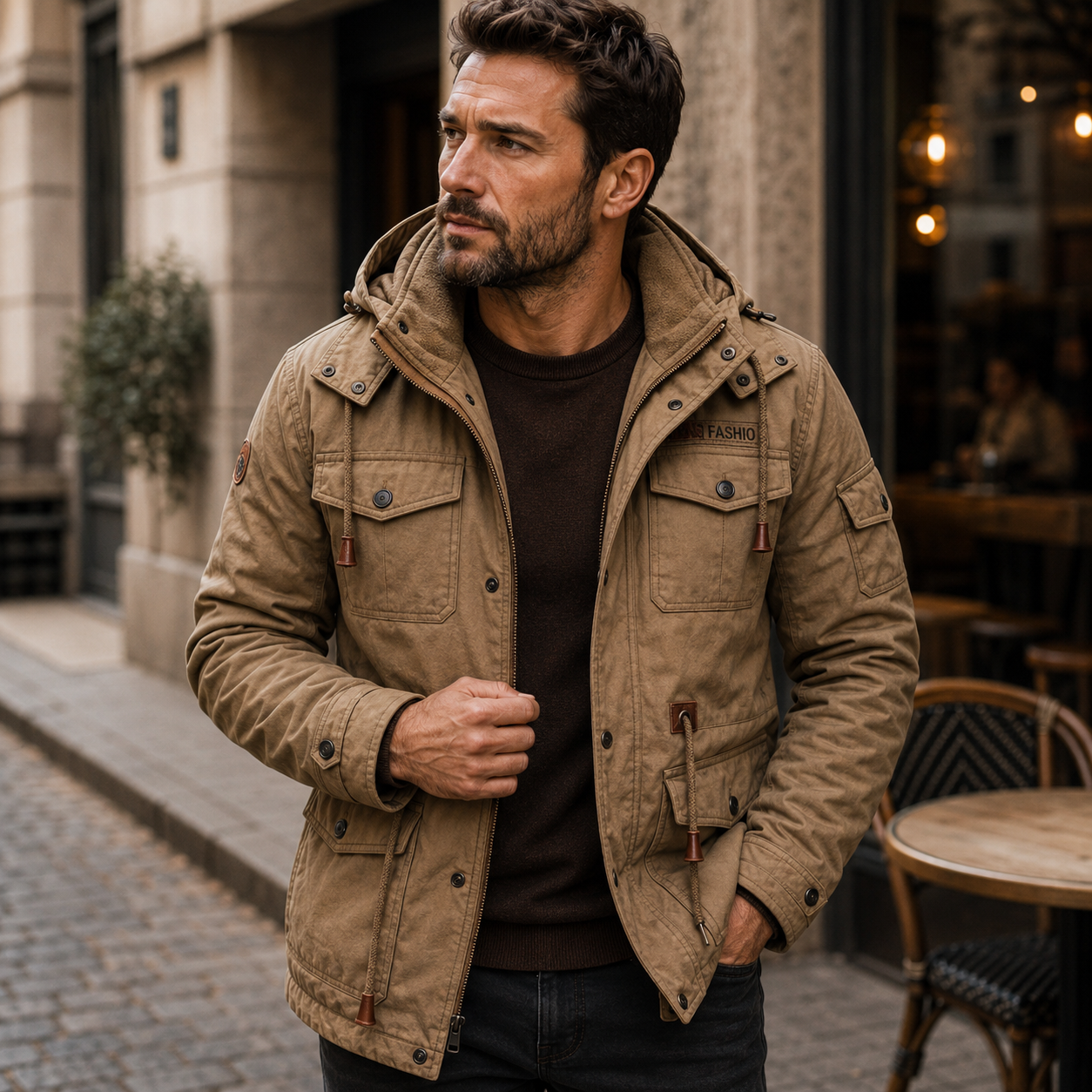 Herrenjacke mit praktischen Taschen und kuscheligem Futter | A&Z - 7 - Atelier-Zofia