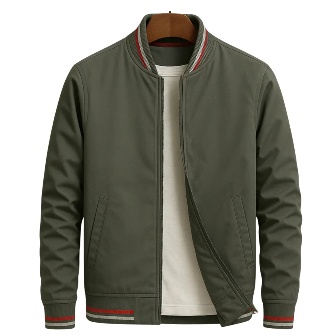 Modische Herren Bomberjacke mit kontrastierenden Streifen | A&Z - 6 - Atelier-Zofia