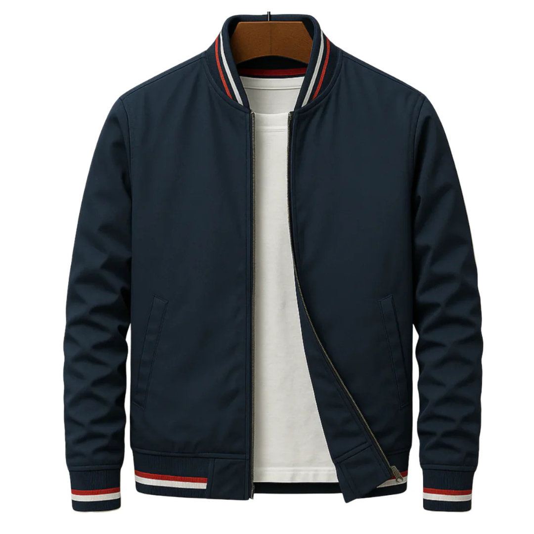 Modische Herren Bomberjacke mit kontrastierenden Streifen | A&Z - 7 - Atelier-Zofia