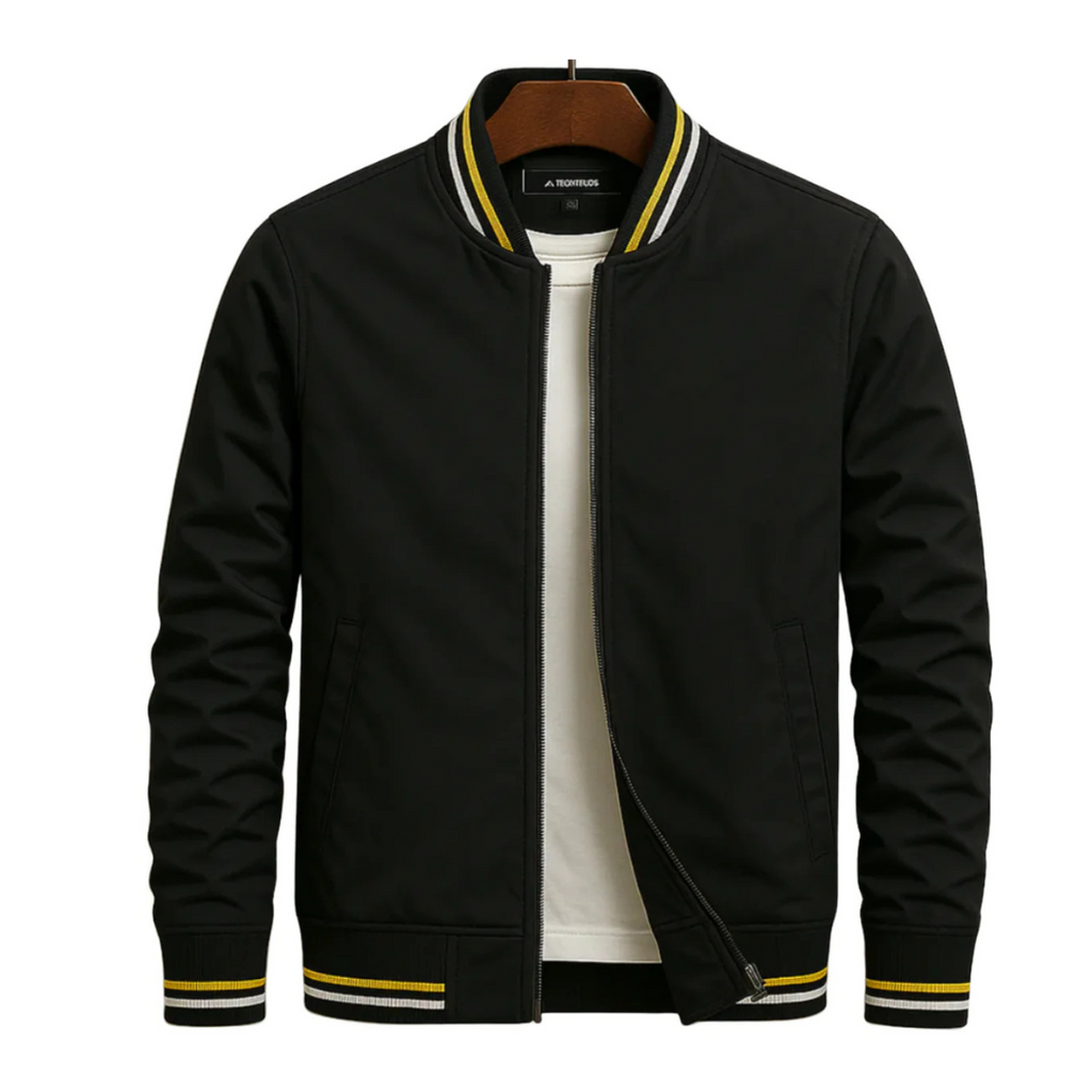 Modische Herren Bomberjacke mit kontrastierenden Streifen | A&Z - 8 - Atelier-Zofia