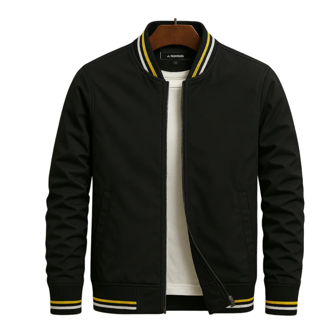 Modische Herren Bomberjacke mit kontrastierenden Streifen | A&Z - 8 - Atelier-Zofia