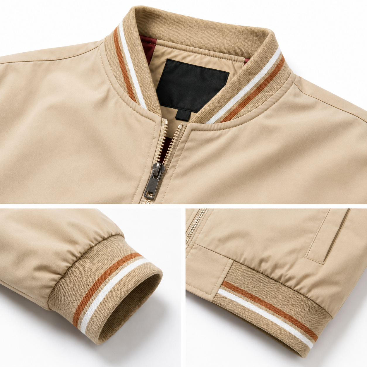 Modische Herren Bomberjacke mit kontrastierenden Streifen | A&Z - 10 - Atelier-Zofia
