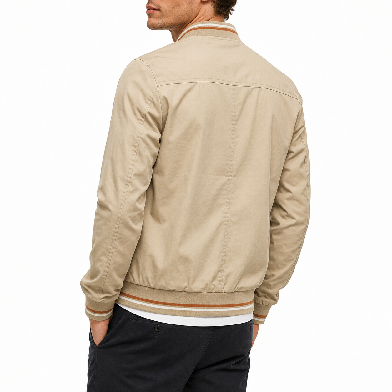 Modische Herren Bomberjacke mit kontrastierenden Streifen | A&Z - 12 - Atelier-Zofia