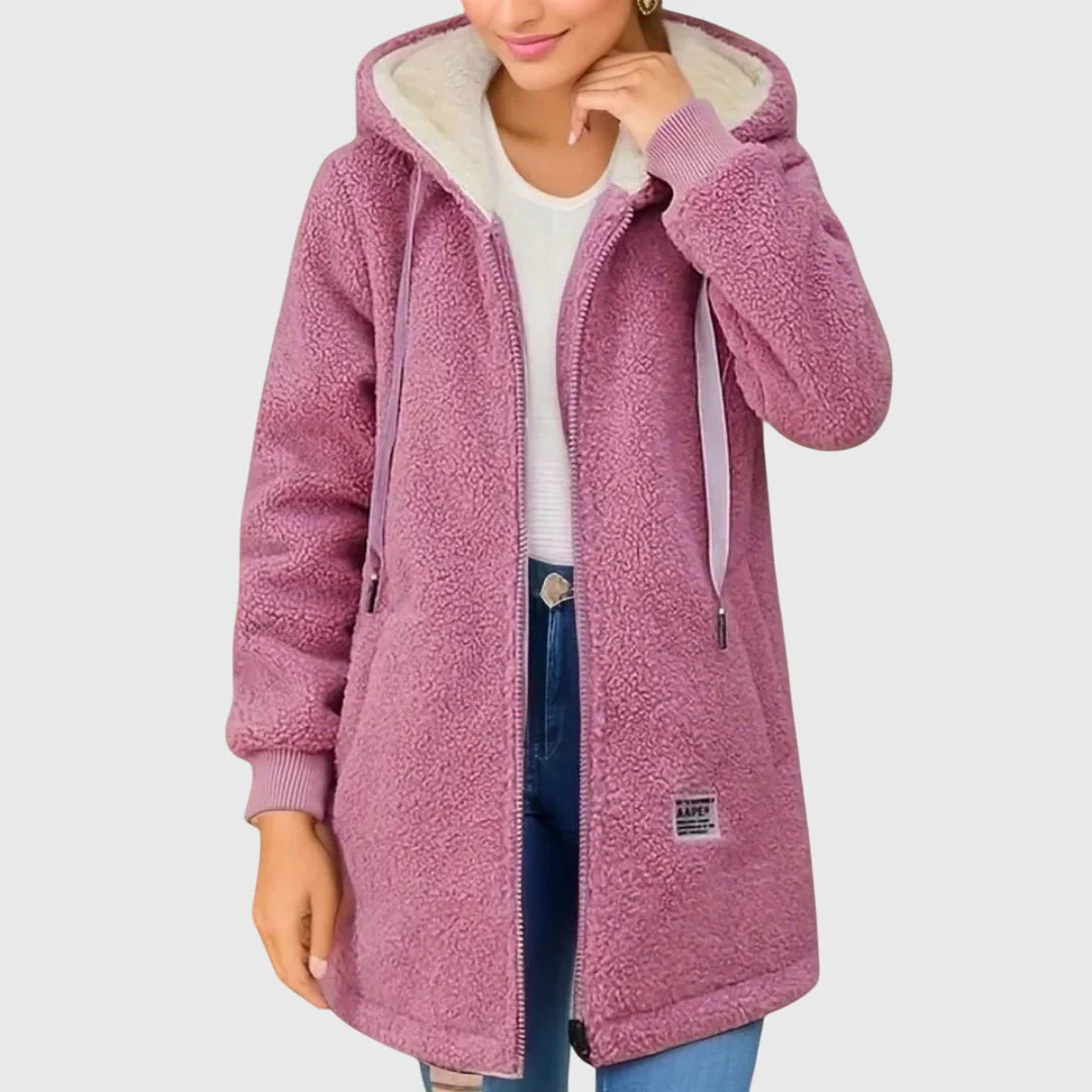Damen Longline Fleecejacke mit Kapuze und praktischen Taschen | A&Z - 4 - Atelier-Zofia