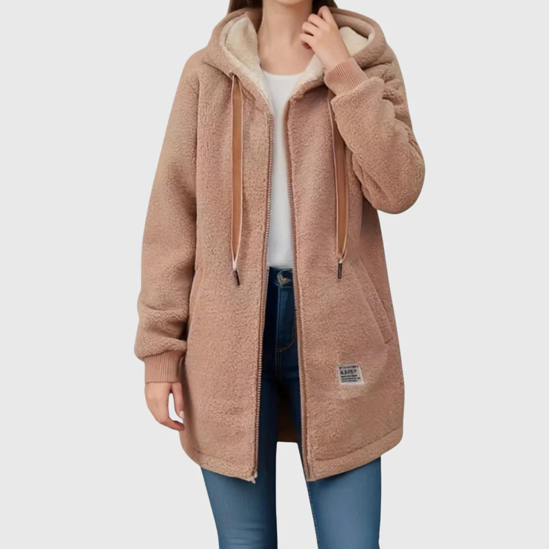 Damen Longline Fleecejacke mit Kapuze und praktischen Taschen | A&Z - 6 - Atelier-Zofia