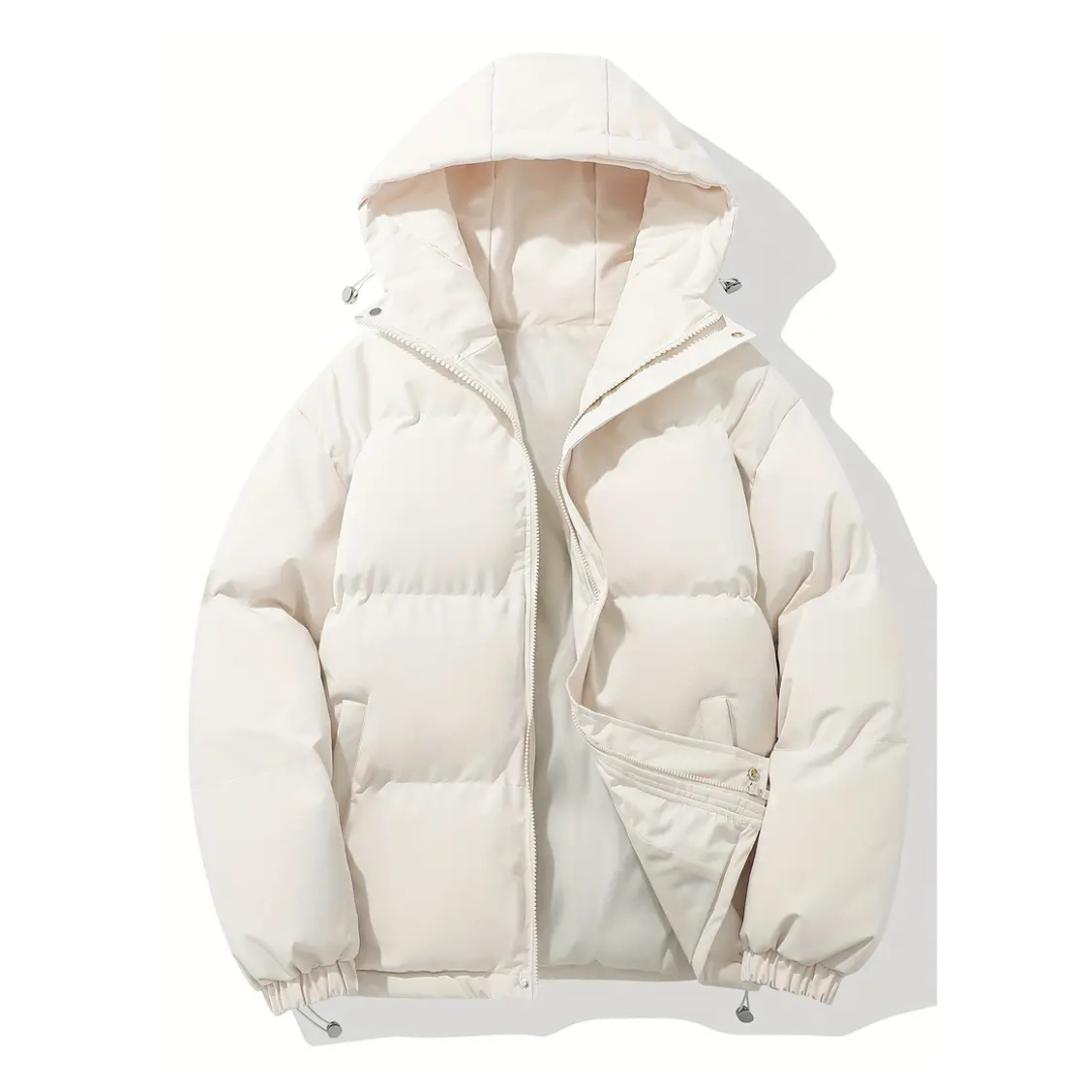 Modische Damen Steppjacke mit Kapuze und durchgehendem Reißverschluss - J&B - 7 - Atelier-Zofia