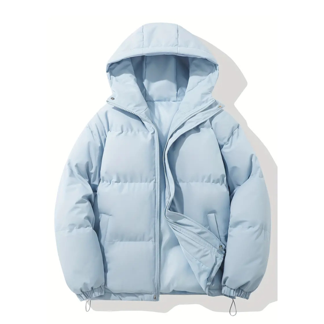 Modische Damen Steppjacke mit Kapuze und durchgehendem Reißverschluss - J&B - 8 - Atelier-Zofia