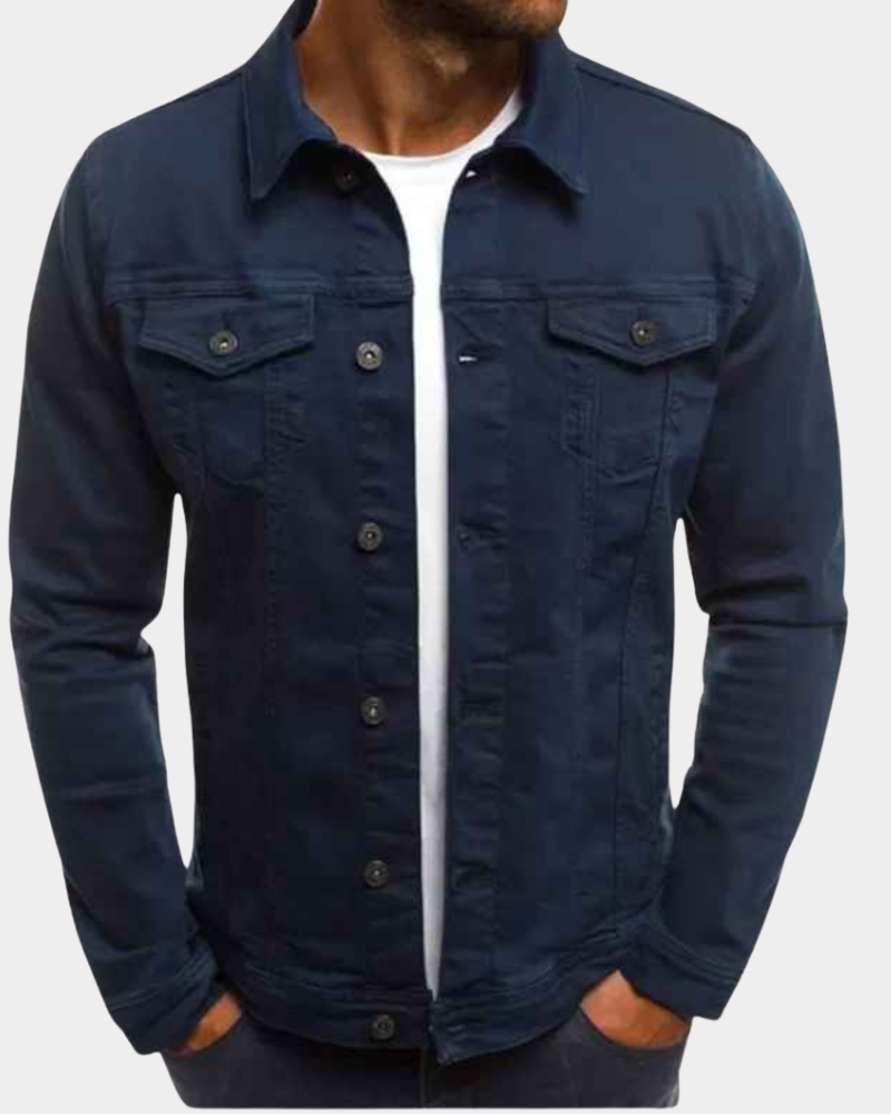 Denimjacke Herren mit klassischem Schnitt und praktischen Taschen | A&Z - 3 - Atelier-Zofia