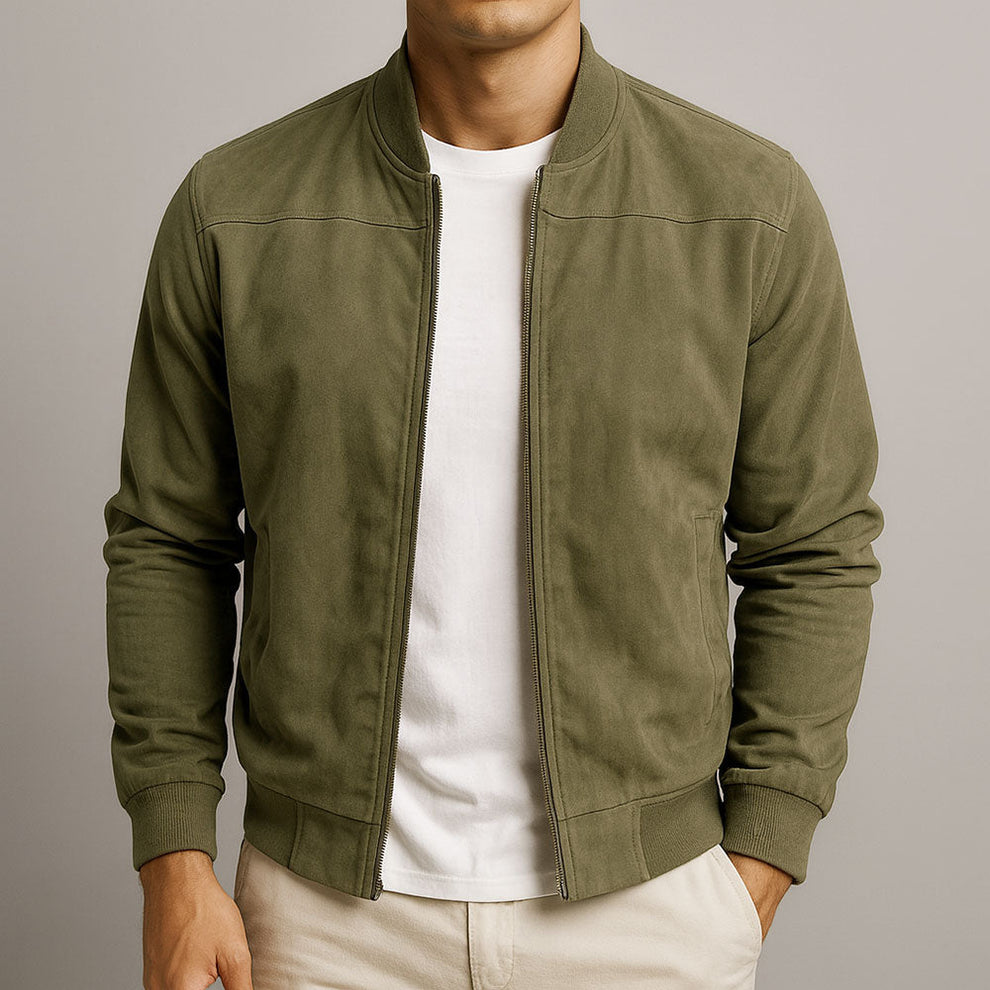 Herren Bomberjacke mit Reißverschluss und lässigem Schnitt | A&B - 3 - Annoboutique