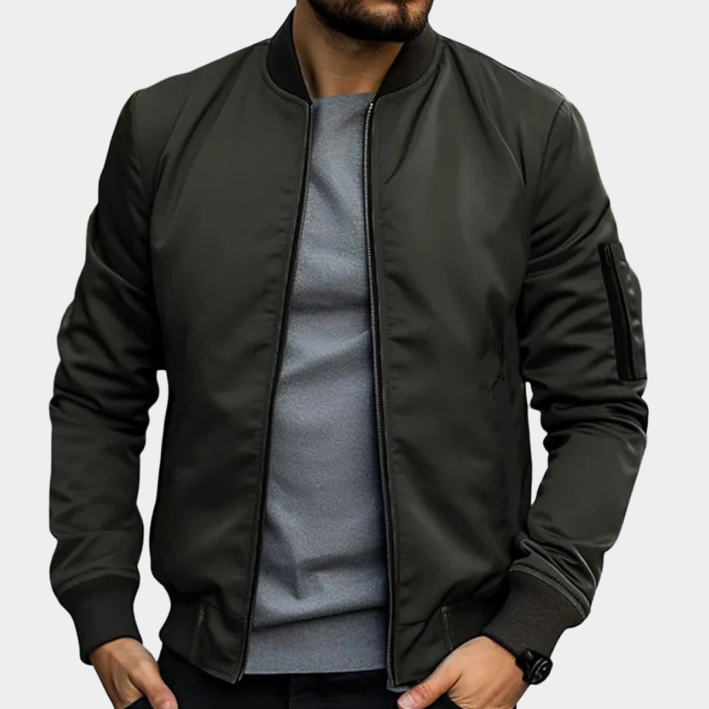 Herren Bomberjacke mit geripptem Kragen und praktischer Armtasche | A&Z - 3 - Atelier-Zofia