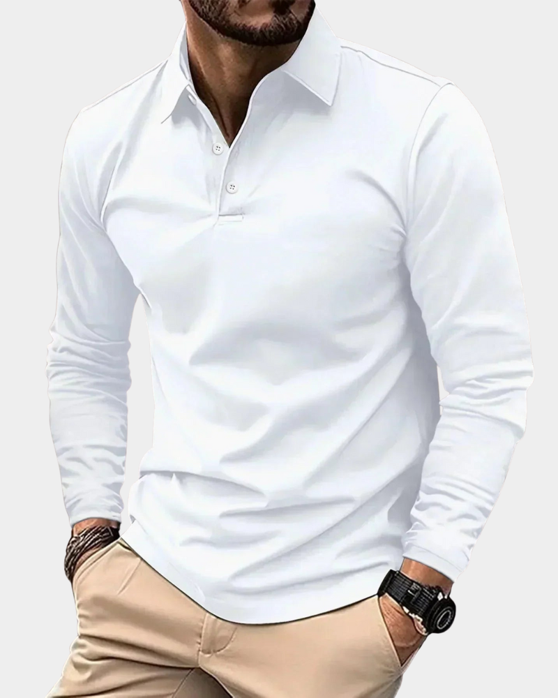 Herren Poloshirt Langarm mit taillierter Passform und klassischem Kragen | A&Z - 3 - Atelier-Zofia